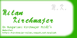 milan kirchmajer business card